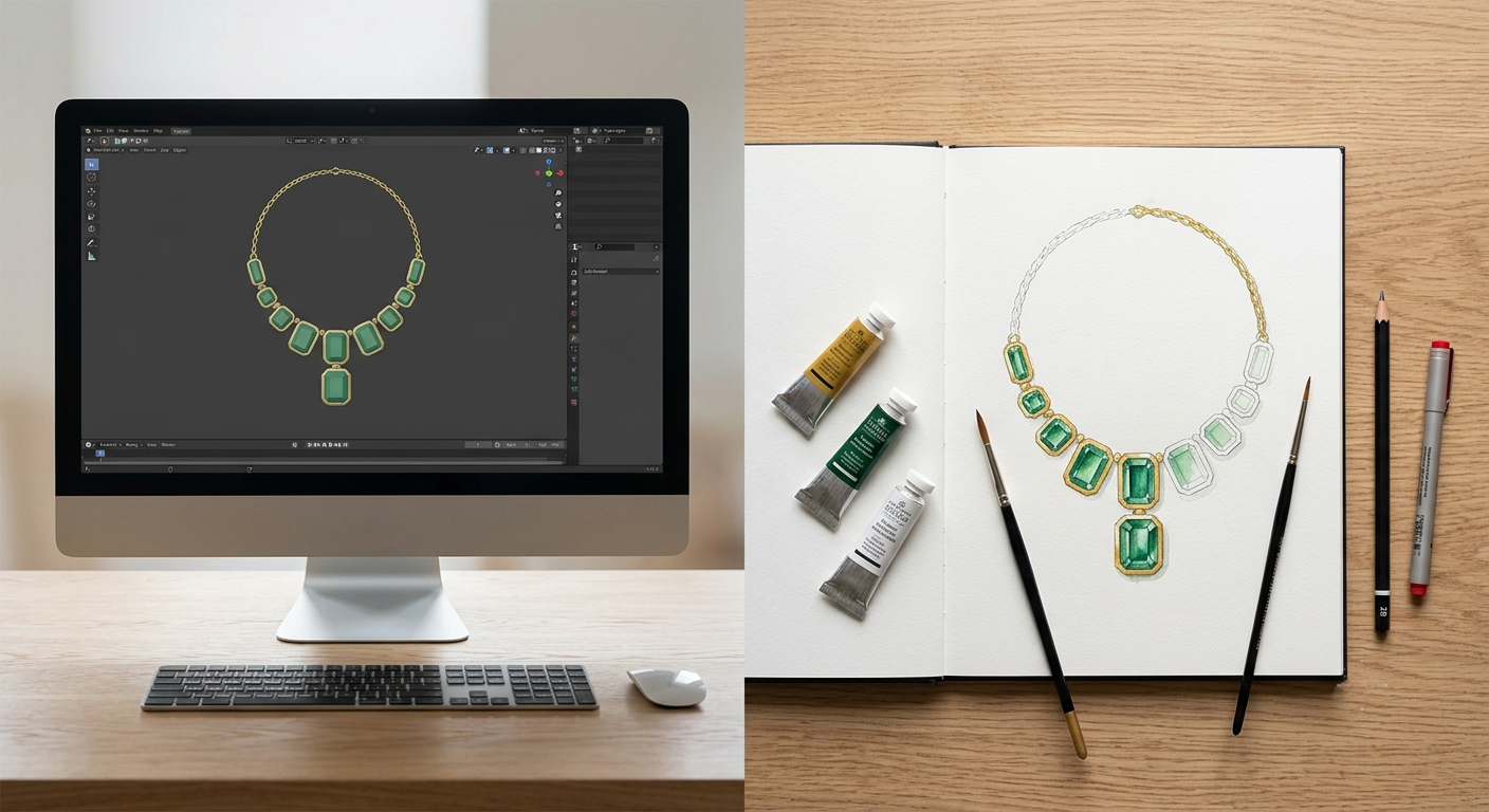 Traditional Jewelry Illustration & Color Rendering Techniques 